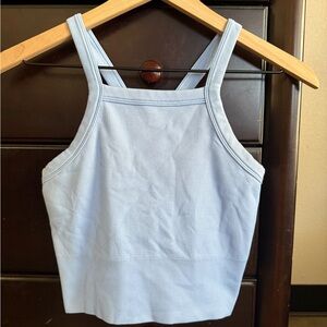 Athleta Sky Blue Ribbed Crop Tank Top